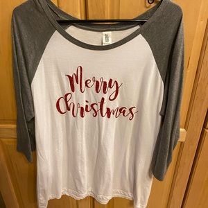 Merry Christmas Baseball Tee